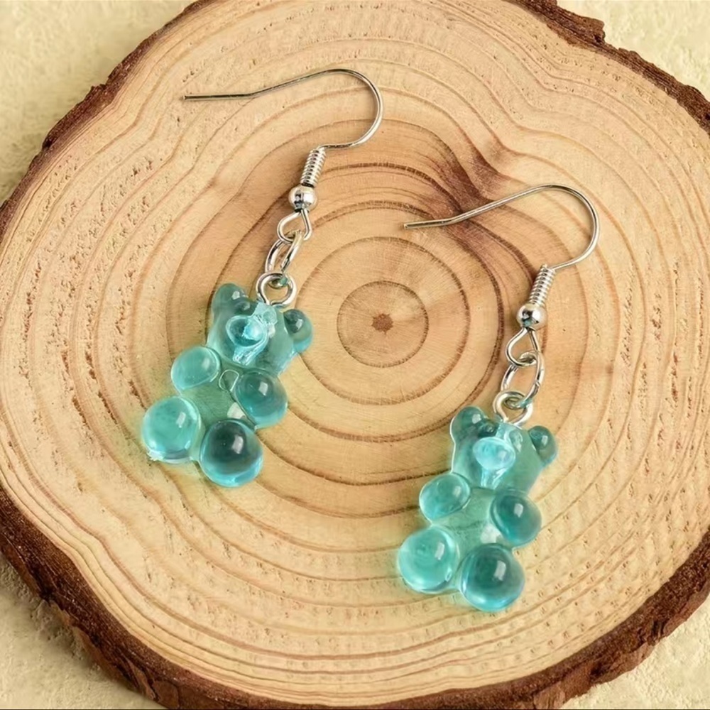 3D Gummy Bear Dangle Earrings NEW
